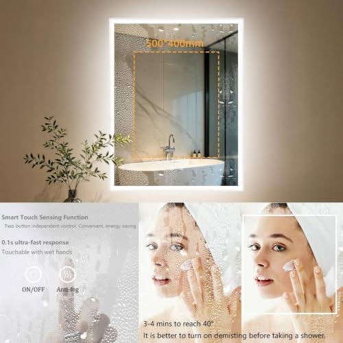 LUVODI Bathroom LED Mirror Backlit: Rectangular Vanity Mirror 28x36 inches - Image 5