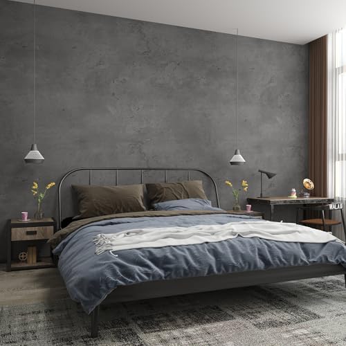 3yecao 24"×354" Wide Thick Dark Grey Black Concrete Wallpaper Peel and Stick 3D - Image 6