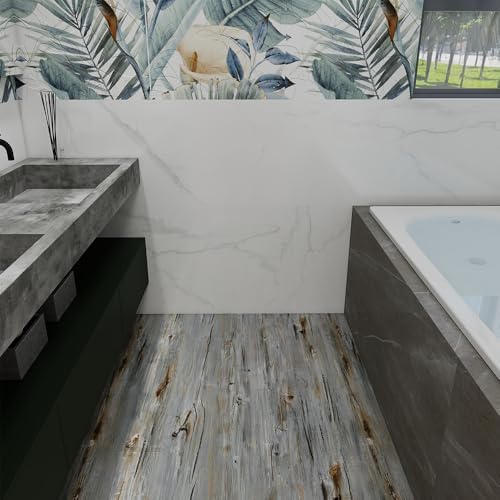 Wood Grain Peel and Stick Floor Tiles, 11.8" W × 394" L, Tide‑Washed - Image 7