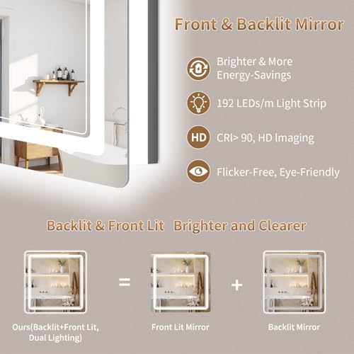 BEAUTYPEAK 30"x30" LED Bathroom Mirror - Image 2