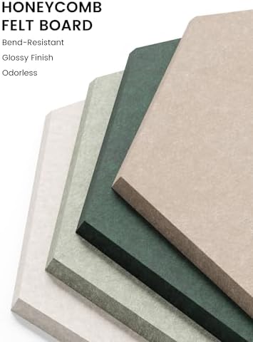 Fluxynara 12-Pack Hexagon Felt Bulletin Board Tiles, Nordic Moss-1 - Image 3