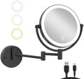 Brass Lighted Wall Mounted Makeup Magnifying Mirror 1X/10X by LEDOOLE