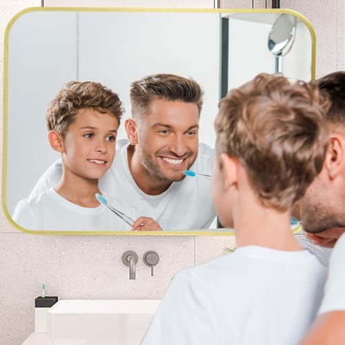 20x30 Inch Gold Mirror, Framed Rectangle Mirror - Image 3