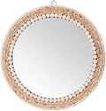 15 Inch Boho Round Hanging Wall Mirror Decorative Rattan Circle Mirrors by SWTHONY
