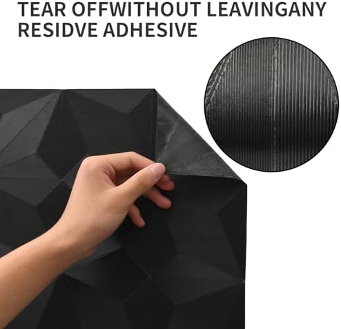 3D Peel and Stick Wallpaper Black Contact Paper 15.7'' X 197'' Wall Paper - Image 6