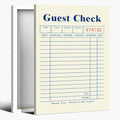 Blue Blank Guest Check Posters Trendy Retro Wall Art fun Diner Art Canvas Print by Unknown