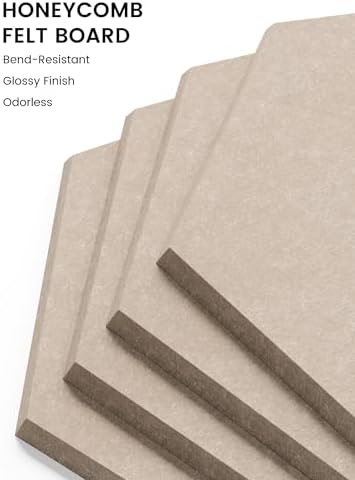 Fluxynara 12-Pack Hexagon Felt Bulletin Board Tiles - Image 3