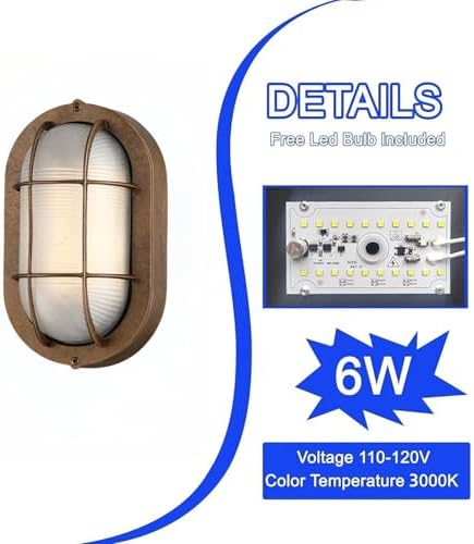 WISBEAM 2 Pack LED Bulkhead Light Bronze, Outdoor LED Wall Light - Image 4