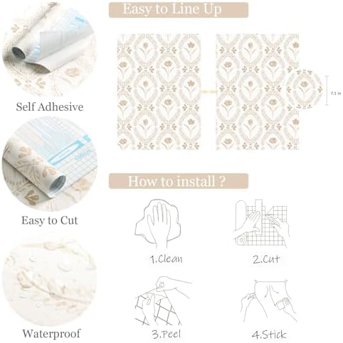 Orainege Peel and Stick Wallpaper Vintage Floral Wallpaper - Image 5