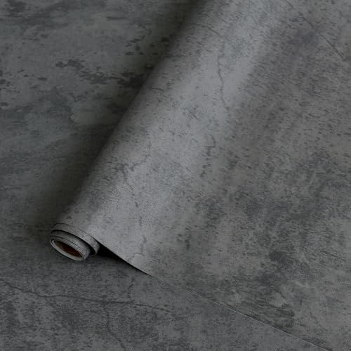 Dark Blue Concrete Textured Wallpaper Cement Wall Paper Peel Stick Modern - Image 3