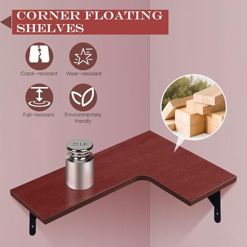 Corner Floating Shelves, 15.9 x 11.4 Inch - Image 4