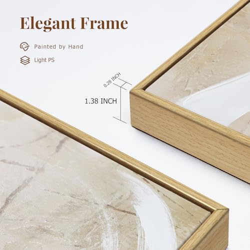 Zessonic Neutral Abstract White Brown Pastel Textured Wall Art - Image 5