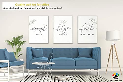 Office Wall Art-3 Panel Motivational Wall Art, Inspirational Quotes Canvas Art - Image 2