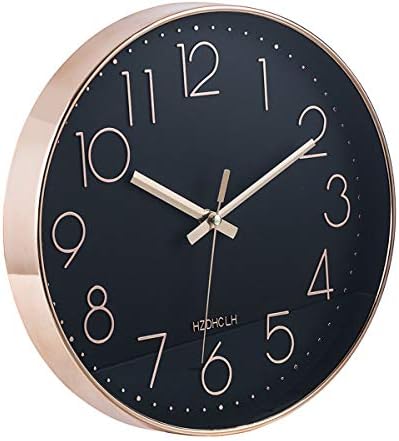 HZDHCLH 12 inch Black Wall Clocks Battery Operated, Small Silent Non Ticking - Image 2