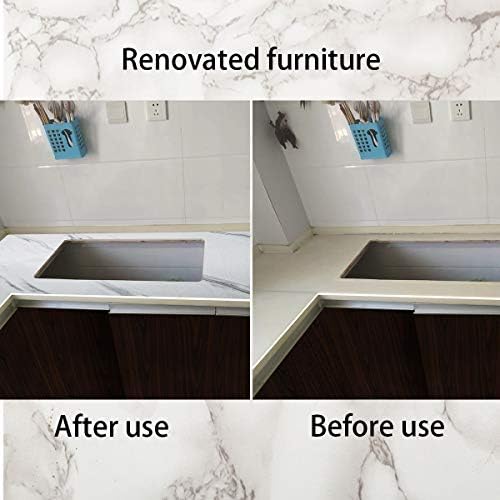 BAYYA White Marble Granite Wallpaper Peel Stick Countertops Contact Paper - Image 6
