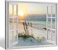 Sea Whisper Beach Window Canvas Wall art: tropical Sunrise Seascape Picture by seawhisper