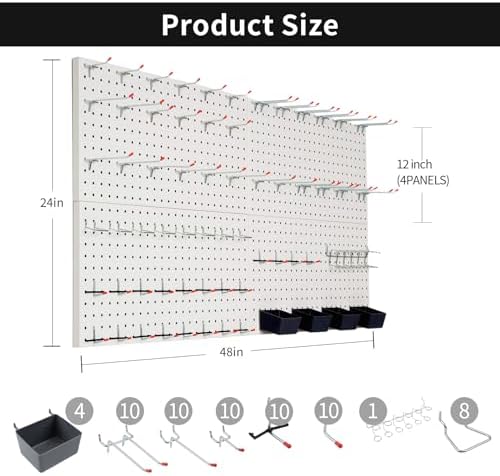 FRAYSCENT Peg Board for Wall 48x24 inch - Image 2