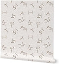 Spoonflower Soft Brown Cattle Peel and Stick Removable Wallpaper by Spoonflower