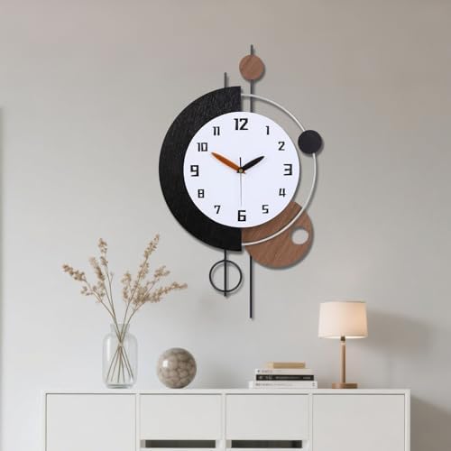 Large Wall Clocks for Living Room, Silent Non-Ticking Quartz Battery Operated by QWANPET