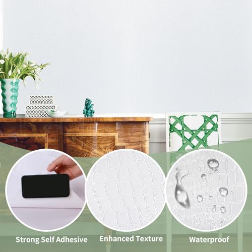 Peel and Stick Wallpaper White Crocodile Wallpaper 15.7" X 393" - Image 2