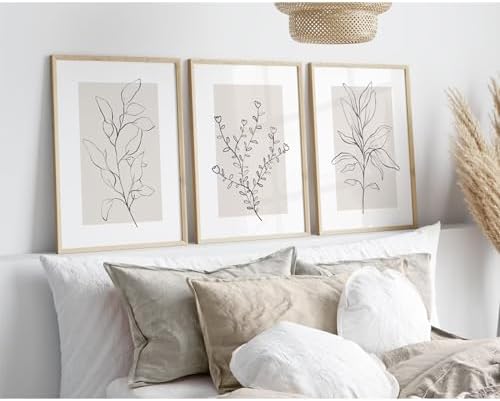 Neutral Botanical Prints Wall Art Decor Plant Minimalist Canvas Pictures - Image 6