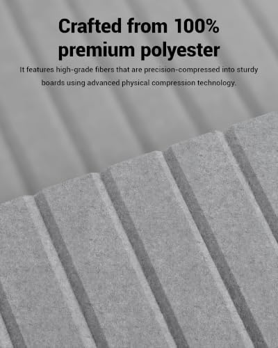 12 Pack Self-Adhesive Acoustic Wall Panels, 12 Inch-Moon Grey - Image 5