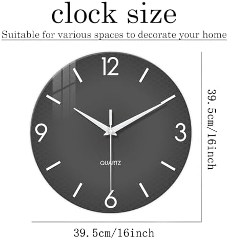 XFM 16 Inch Large Minimalist Wall Clocks Battery Operated Grey - Image 6