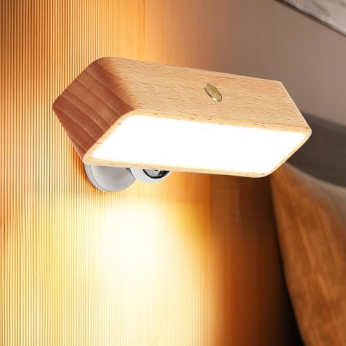 Wood Wall Sconces Battery Operated, Rechargeable Wall Lights Battery Operated by Unknown