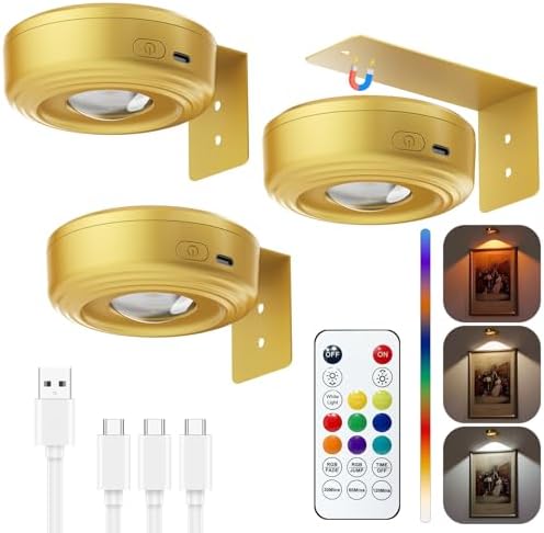3.3" Picture Lights for Wall Spotlight, 2000mAh Rechargeable by Skairipa