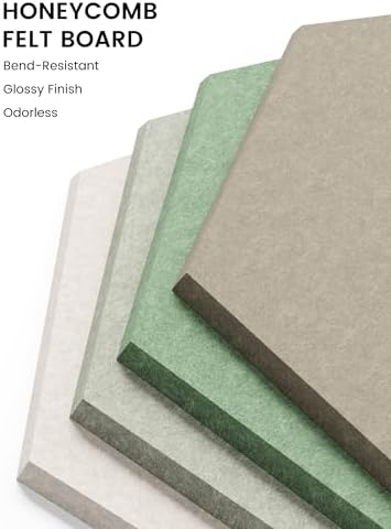 Fluxynara 12-Pack Hexagon Felt Bulletin Board Tiles, Moss Haven-1 - Image 3