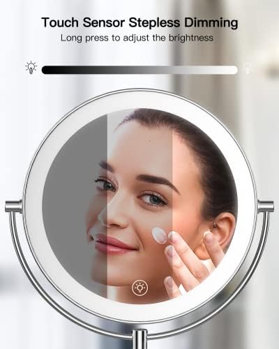 Gospire 9” Wall Mounted Lighted 1X/10X Magnifying Mirror - Image 5