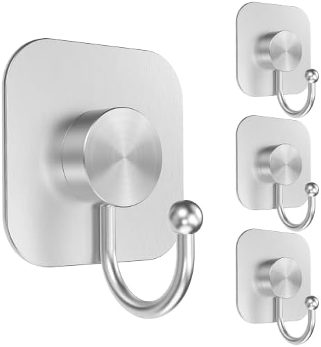 Aikzik 4 Pack Large Heavy Duty Wall Hooks - 26lb Max by Aikzik