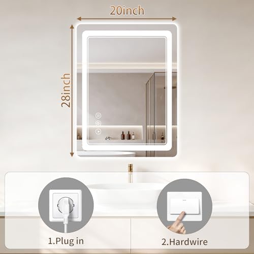 BEAUTYPEAK 20"x28" LED Bathroom Mirror - Image 5