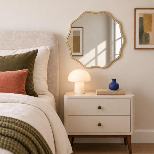 PERFNIQUE Gold Scalloped Mirror, Decorative Modern Wall Decor - Image 6