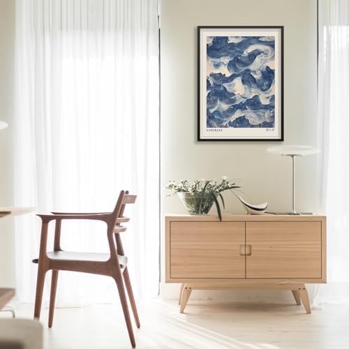 Japanese Blue Waves Wall Art Vintage Oriental Japandi Wabi Sabi Poster 16X24 - Image 5