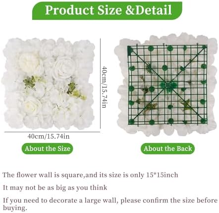 3D Flower Wall Backdrop 12 Pcs 15×15 Inch White Dahlia - Image 2