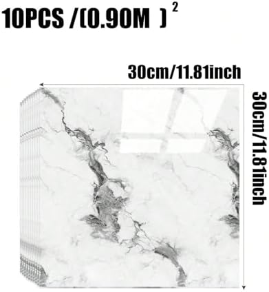 Chejiaye 10pcs Marble Peel and Stick Backsplash Waterproof Washroom Wall Panels - Image 4