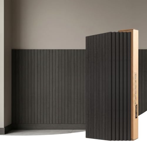 WOWSTAR 6-Pack Peel and Stick PVC Wood Slat Wall Panel，Thickened Wood Grain by WOWSTAR
