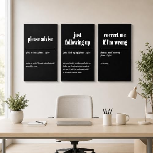 3 Piece Inspirational Canvas Wall Art, Quotes Please Advise by GUTTATYART