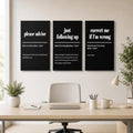 3 Piece Inspirational Canvas Wall Art, Quotes Please Advise by GUTTATYART