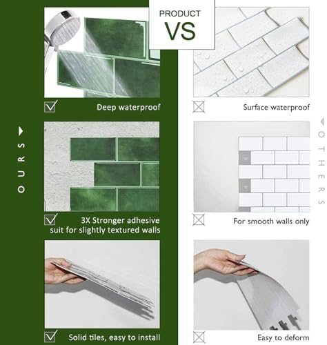 STICKGOO 10-Sheet Subway Tile Peel and Stick Backsplash, Self Adhesive Vinyl - Image 5