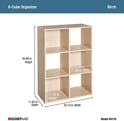 ClosetMaid Cubeicals 6 Cube Storage Shelf Organizer Bookshelf, Vertical or - Image 3