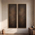 Large Framed Brown Abstract Vertical Wall Art Set by Cuspin