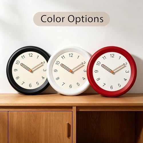 Mosewa 10" Wall Clock Silent Non-Ticking Battery Operated Wood Minimalist - Image 6
