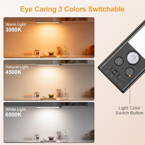 Gritin 14.7inch Under Cabinet Lighting Rechargeable 2 Pack - Image 4