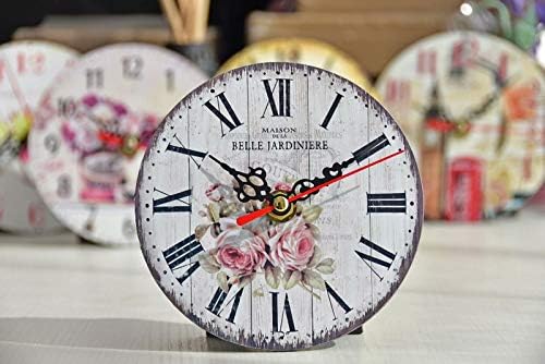Vintage Rustic Wall Clock 5" Round-Silent Kitchen Wall Clocks Battery Operated - Image 2