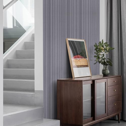 Dark Gray Grasscloth Peel and Stick Wallpaper, A Set of 15.7"x236" Textured - Image 3
