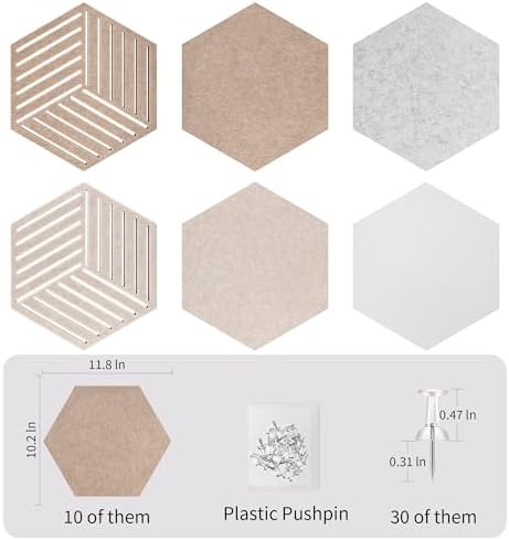 Hexagon Cork Boards for Walls Self Adhesive, 10 Pack 12 x 10 inch - Image 6