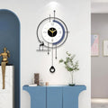 25" Modern Pendulum Wall Clock – Silent Non-Ticking Battery Design by Qxlzxy