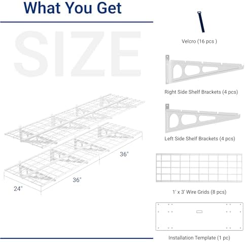 FLEXIMOUNTS 2-Pack 2x6ft Garage Shelving 24-inch-by-72-inch Heavy Duty Wall - Image 3